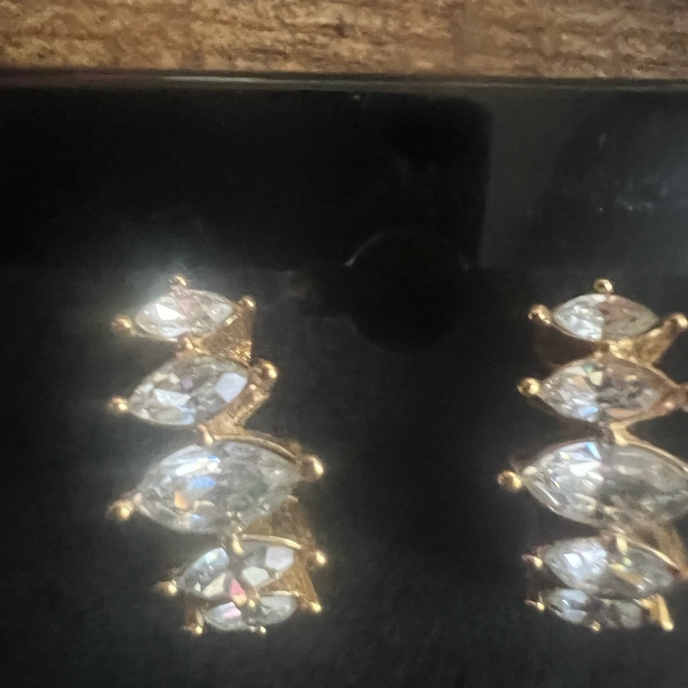 Elegant Gold and Silver Crystal Earrings